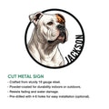 American Bulldog metal sign feature graphic showing the circular bulldog portrait and cut-metal sign presentation