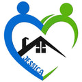 Custom caregiver metal sign with two figures forming a heart around a home and care symbol