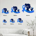 Sign language metal sign size guide showing several square size options in a bright living room setting