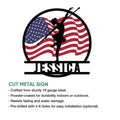 Baton twirling metal sign feature graphic showing available size options