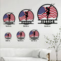 Baton twirler metal sign size guide showing several display scale options