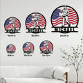 Postal worker metal sign size guide showing 8, 10, 12, 14, 18, and 24 inch options