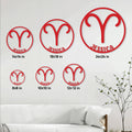 Aries zodiac metal sign shown in multiple size options from 8 by 8 to 24 by 24 inches