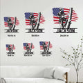Arborist metal sign size guide showing the tree climber design in multiple square sizes