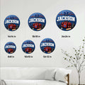 Paramedic metal sign size guide showing available round sign sizes from 8 by 8 to 24 by 24 inches