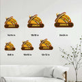 Taco metal sign size guide showing six available square sizes from 8 by 8 to 24 by 24 inches