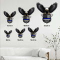 Police eagle metal sign size guide showing multiple available square size options