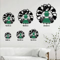 Cheerleader metal sign size guide showing 8, 10, 12, 14, 18, and 24 inch options