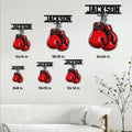 Boxing gloves metal sign size guide showing available 8, 10, 12, 14, 18, and 24 inch options