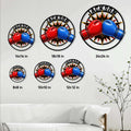 Boxing metal sign size guide showing available square sizes from 8 by 8 to 24 by 24 inches