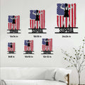Women's wrestling metal sign shown in multiple size options above a sofa for home wall decor comparison