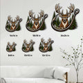 Deer hunting metal sign size guide showing available square sizes from 8 by 8 to 24 by 24 inches