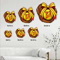 Softball metal sign size guide showing multiple square size options in a home wall setting