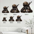 Veteran metal sign size guide showing six available square dimensions from 8x8 to 24x24 inches