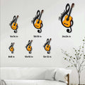 Acoustic guitar metal sign shown in multiple size options from 8 by 8 to 24 by 24 inches