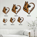 German Shepherd metal sign size guide showing six available square dimensions from 8 by 8 to 24 by 24 inches