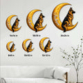 German Shepherd crescent moon metal sign size guide showing several available square sizes