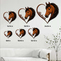 Horse heart metal sign size guide showing available square dimensions from 8 by 8 to 24 by 24 inches