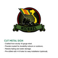 Vietnam Veteran metal sign feature graphic showing the cut metal sign design and indoor or outdoor display use