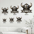 Viking metal sign size guide showing available square sizes from 8 by 8 to 24 by 24 inches