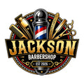 Custom barber metal sign featuring a barber pole, clippers, comb, razor, scissors, and bold barbershop styling