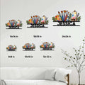 Artist metal sign size guide showing 8x8, 10x10, 12x12, 14x14, 18x18, and 24x24 inch options