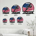 Tattoo artist metal sign shown in multiple available sizes on a living room wall