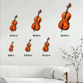 Cello metal sign size guide showing multiple square size options styled on a living room wall
