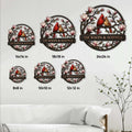 Cardinal couple metal sign size guide showing available square sizes from 8 by 8 to 24 by 24 inches