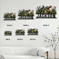 Alligator metal sign size guide showing several available square size options