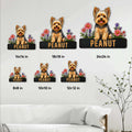 Yorkie metal sign size guide showing six available square sizes from 8 by 8 to 24 by 24 inches