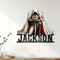 Knights Templar wall sign displayed on a light wood-paneled wall as medieval-inspired home decor