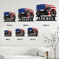 Biker motorcycle sign size guide showing available square sizes from 8x8 to 24x24 inches