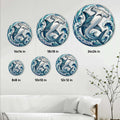 Shark metal sign size guide showing available square dimensions from 8x8 to 24x24 inches