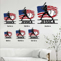 Softball metal sign size guide showing multiple square size options for the batter and flag design