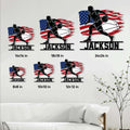 Basketball metal sign size guide showing 8, 10, 12, 14, 18, and 24 inch square options