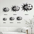 Soccer wall sign size guide showing options from 8x8 inches through 24x24 inches