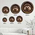 Hedgehog metal sign size comparison showing six available square dimensions