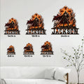 Knights Templar metal sign size guide showing six available square size options