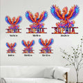 Phoenix metal sign size guide showing available square dimensions from 8 by 8 to 24 by 24 inches
