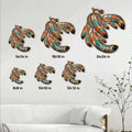 Dreamcatcher metal sign size guide displaying multiple square size options in a living room setting