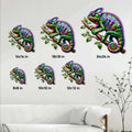 Chameleon metal sign size guide showing 8, 10, 12, 14, 18, and 24 inch square options