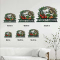 Garden metal sign size guide showing six square size options displayed on a bright wall