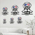 Weimaraner metal sign size guide showing available square dimensions from 8x8 to 24x24 inches