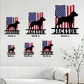 American Staffordshire Terrier metal sign size guide showing six available square size options