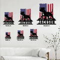American Staffordshire Terrier metal sign size guide showing six square size options from 8 to 24 inches
