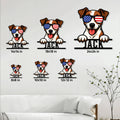 Jack Russell metal sign size guide showing available sizes from 8 by 8 to 24 by 24 inches