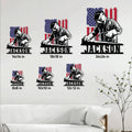 Welder metal sign size guide showing available square sizes from 8 by 8 to 24 by 24 inches