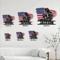 Welder metal sign size guide showing available square sizes from 8 by 8 to 24 by 24 inches