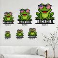 Frog metal sign size guide showing six available square size options
